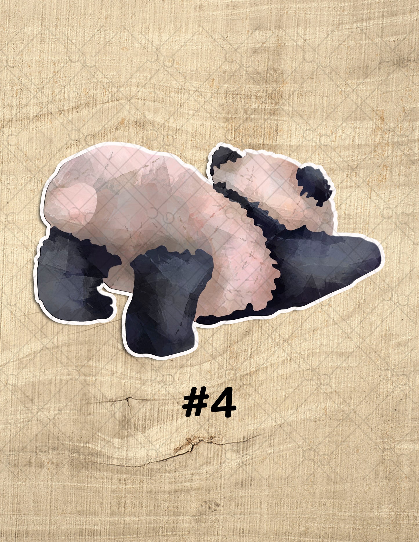 Watercolor Playful Pandas Waterproof Vinyl Sticker