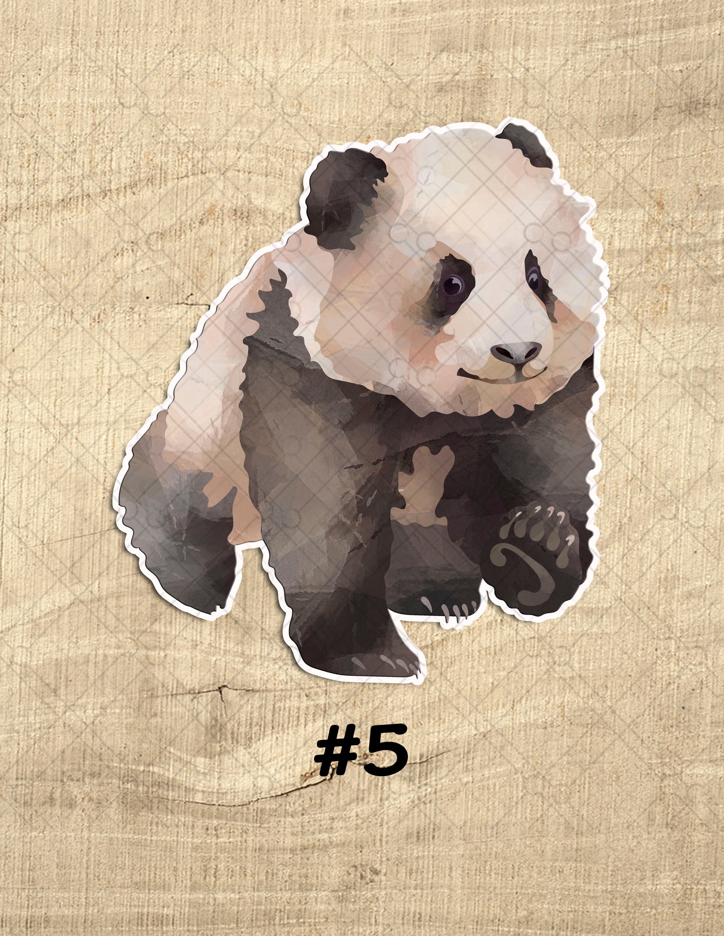 Watercolor Playful Pandas Waterproof Vinyl Sticker