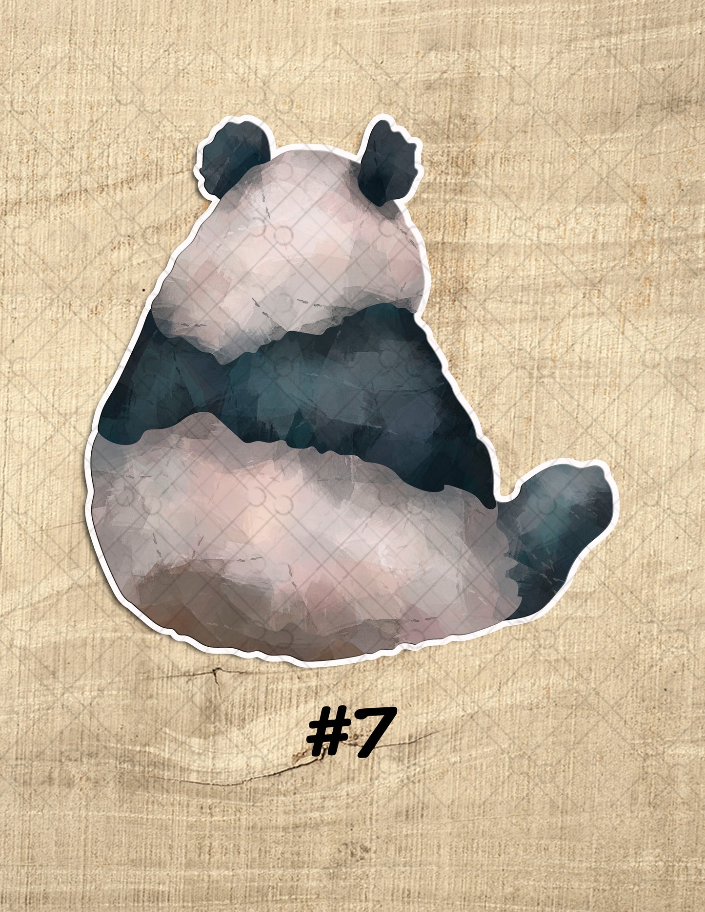 Watercolor Playful Pandas Waterproof Vinyl Sticker