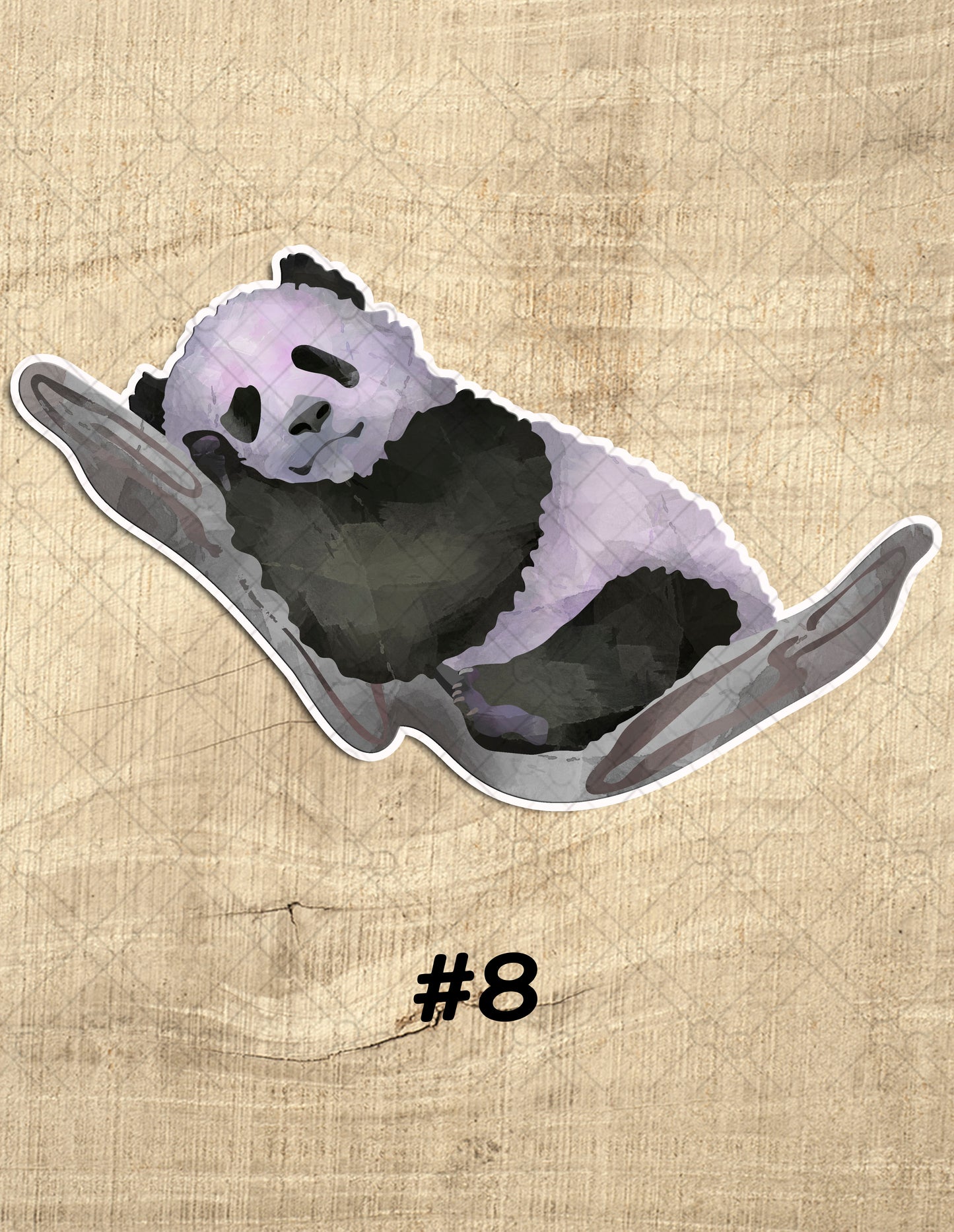 Watercolor Playful Pandas Waterproof Vinyl Sticker