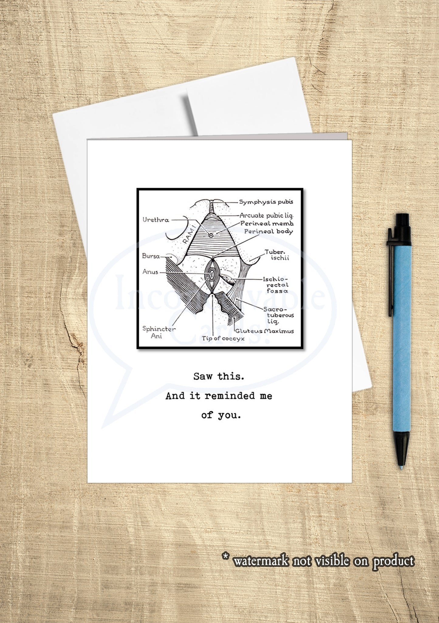 Anus Reminds Me Of You Funny Any Occasion Card