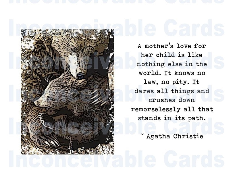 Agatha Christie Card for Mom, Birthday Card for Mom, Mother's Day Card, Card for Mystery Lovers, Agatha Christie Fan Card