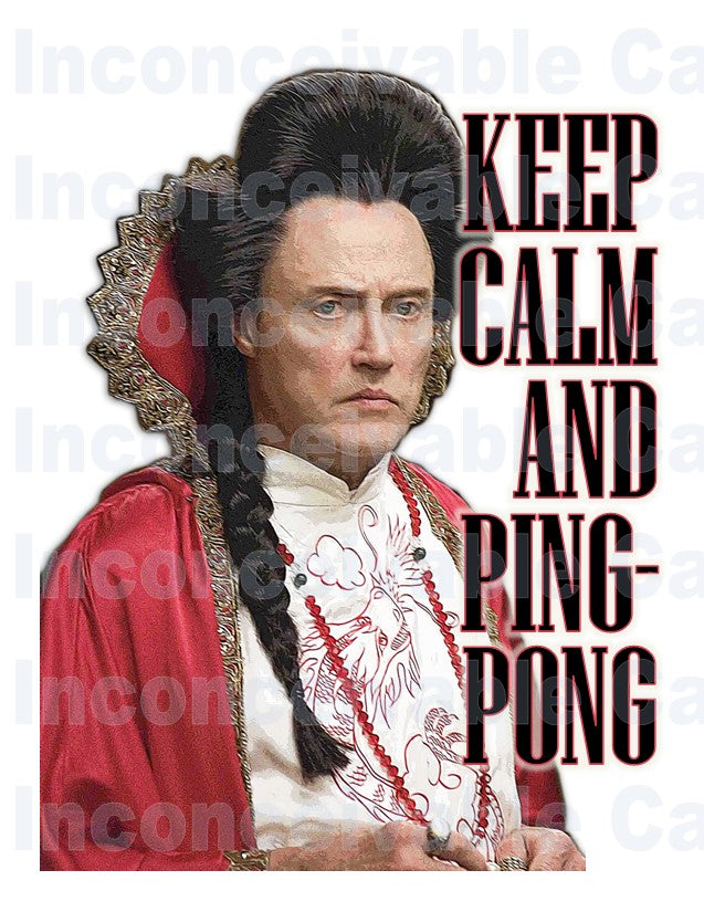 "Keep Calm and Ping Pong" Funny Card for Any Occasion, Get Well Card, Walken