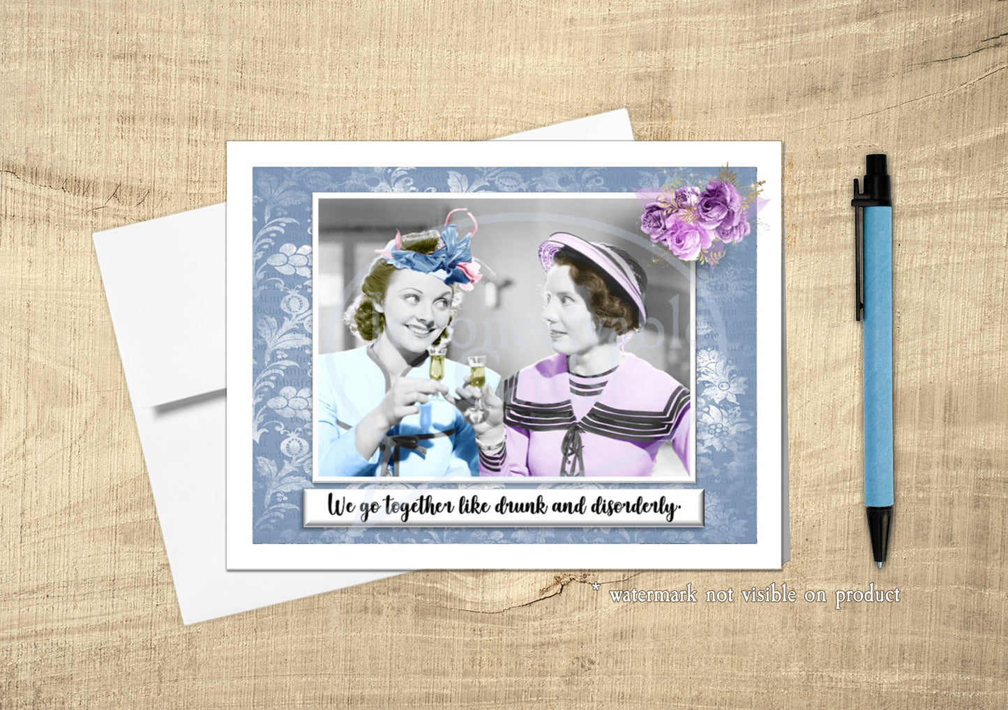 Funny "Drunk and Disorderly", Card for Best Friend, Card for Drinking Buddy, All Occasion Card, Drunk and Disorderly