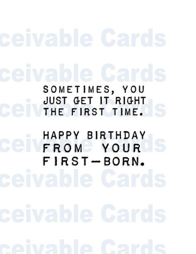 Happy Birthday From First Born Card
