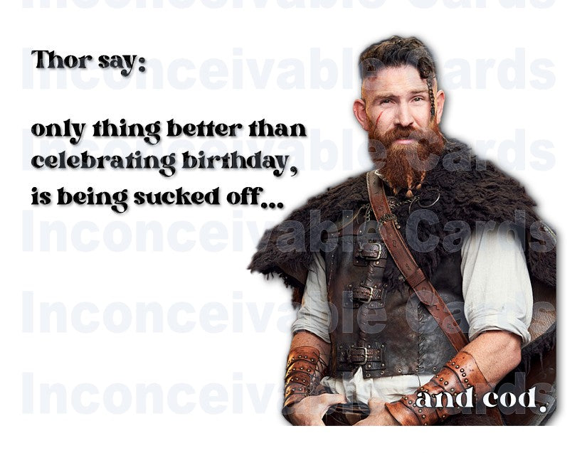 Ghosts - "Thorfinn Sucked Off" Funny Love Card, Birthday Card