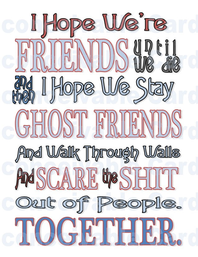 Funny Ghost Friends Card for Best Friend