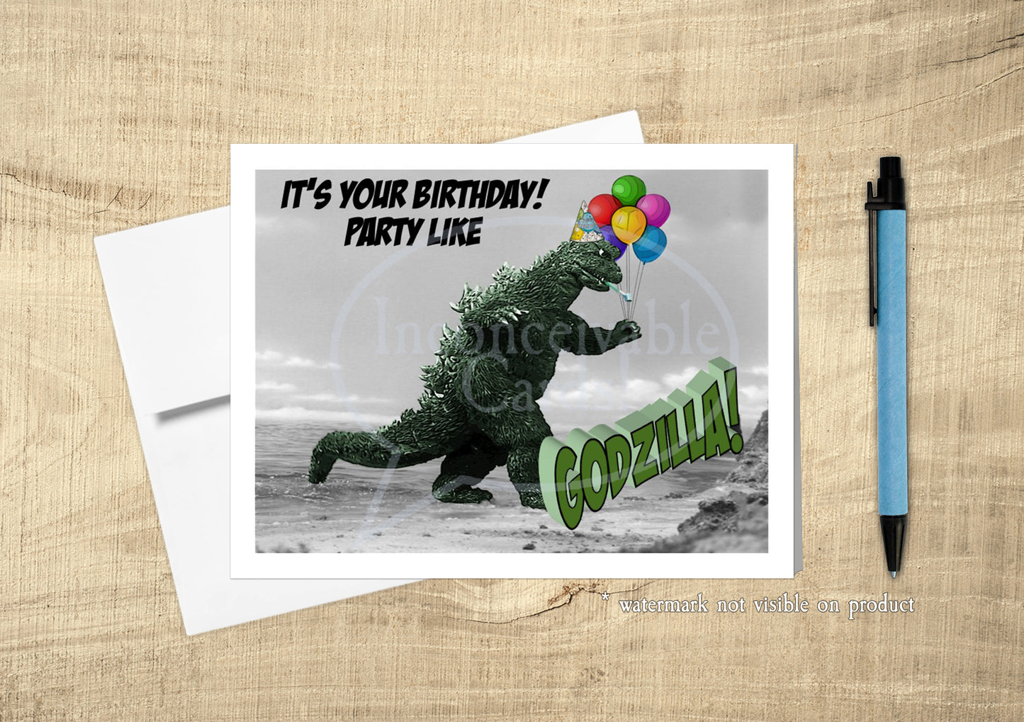 Godzilla Birthday Card