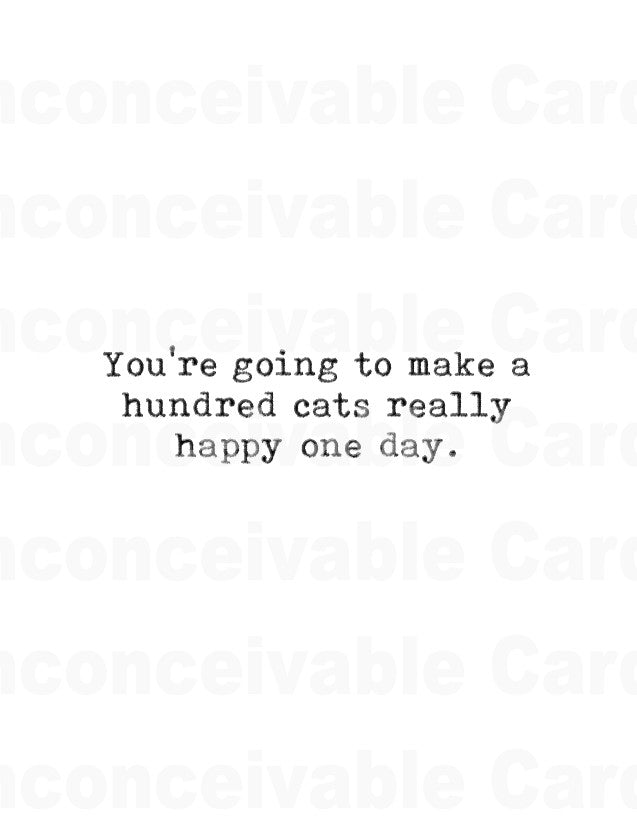 Cat Lady Funny Card, Happy Birthday, Frenemy, Just Because Card