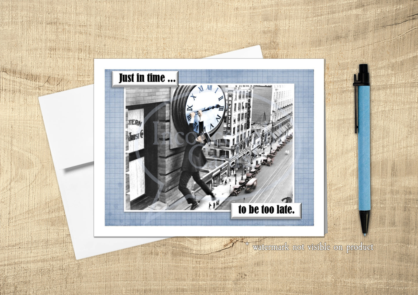 Retro "Just in Time" Belated Card for Any Occasion