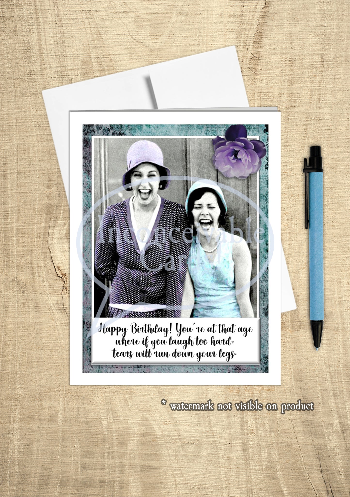 Funny "Age Where You Laugh Too Hard and Pee" Birthday Card For Her Old Age