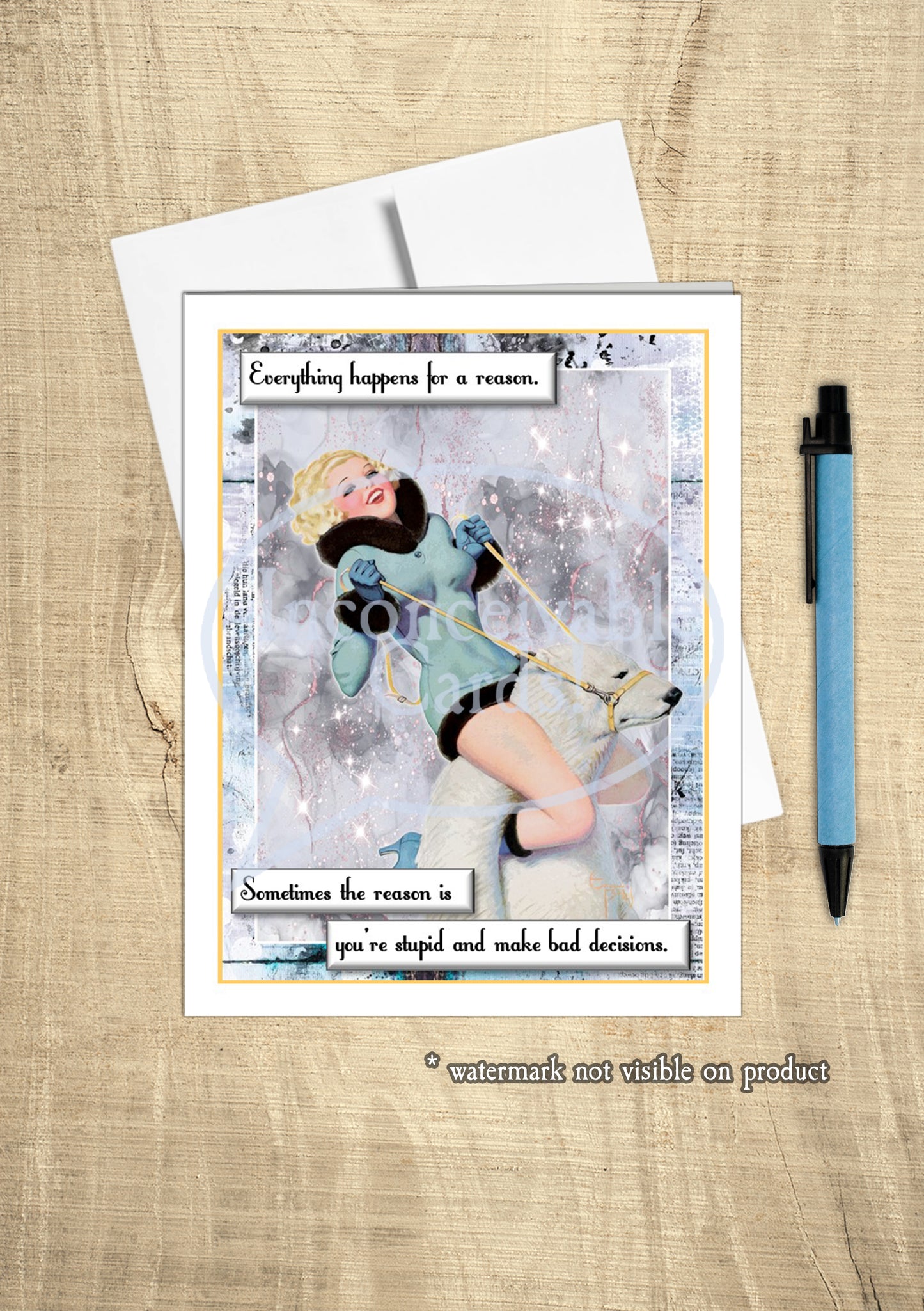 Retro Pinup - Funny "You Make Stupid Decisions" Card, Perfect Card for "That" Friend