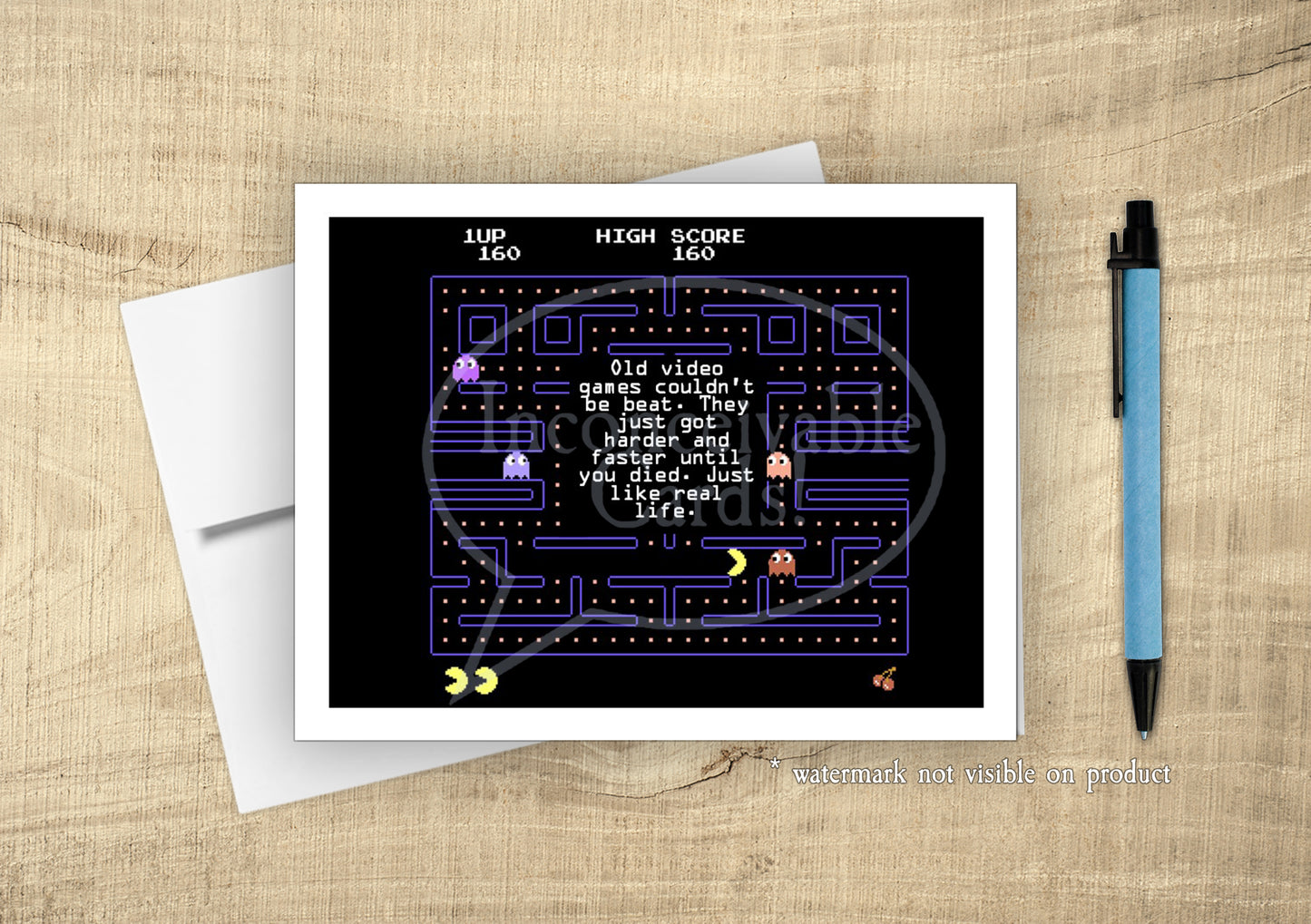 Funny "Life is like an Old Video Game" Card, Birthday Card, Sympathy Card