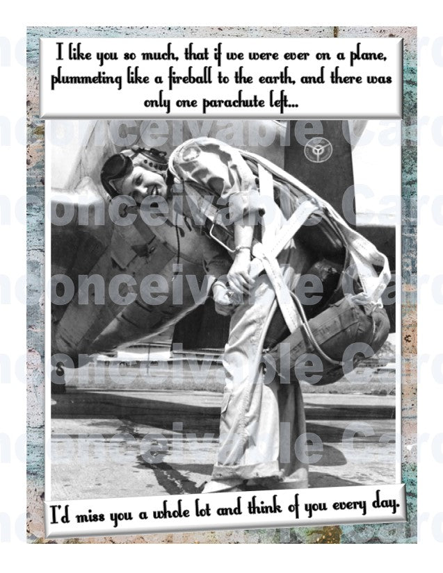 Retro "I'll Miss You" Funny Card for Her, Rude Card, Any Occasion Frenemy Card