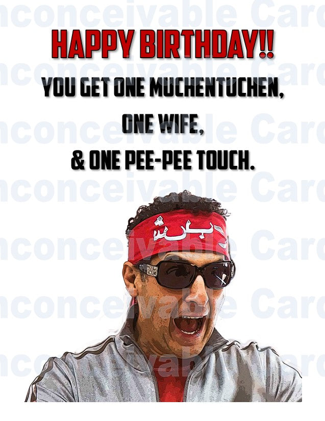 Zohan - "Pee Pee Touch" Phantom, Funny Birthday Card