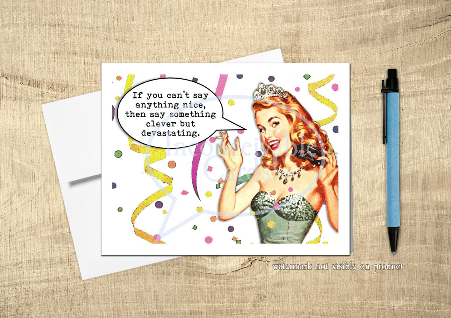 Retro - "Say Something Devastating!" Any Occasion Thinking of You Card