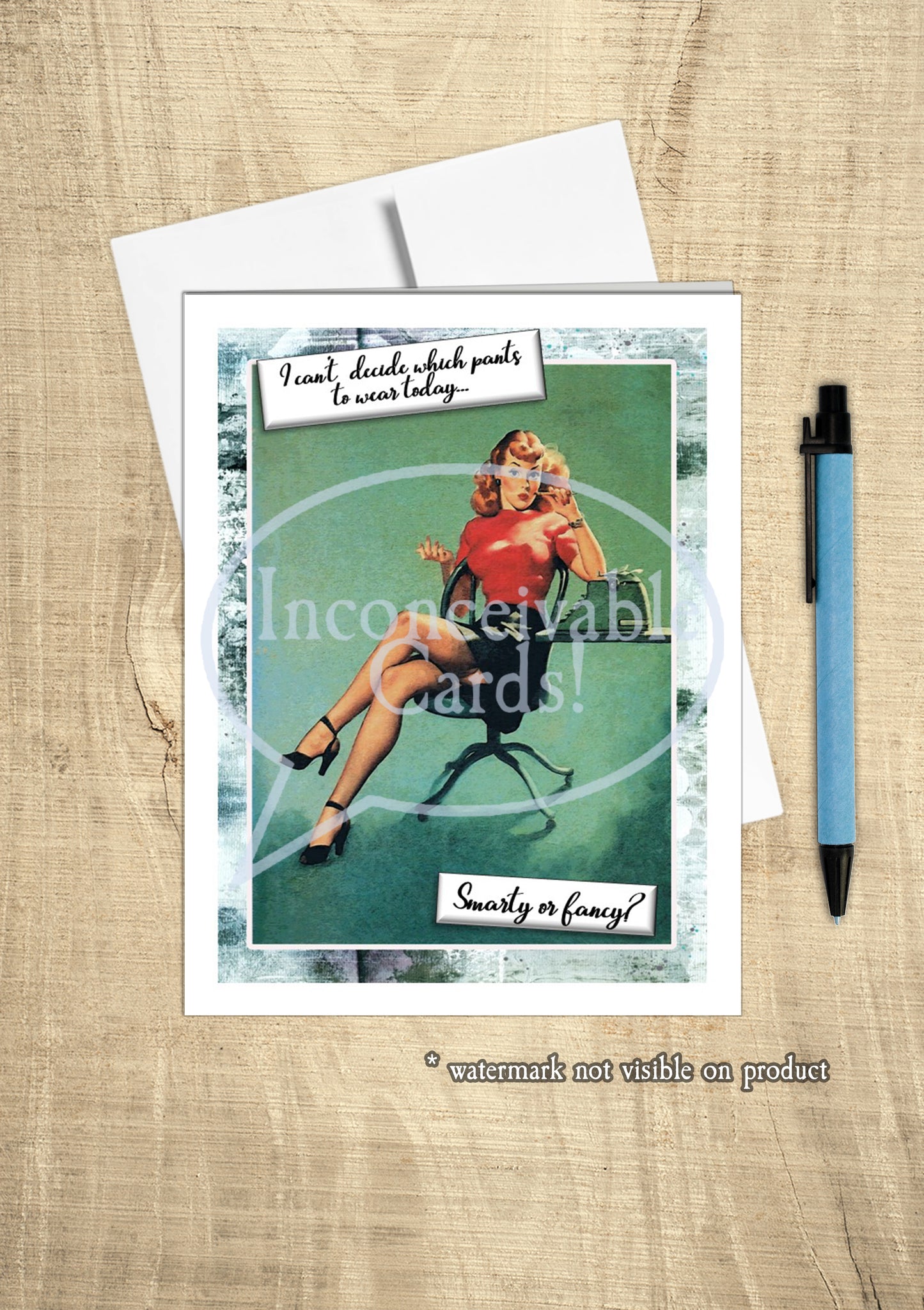 Retro PinUp "Smarty Pants" Card