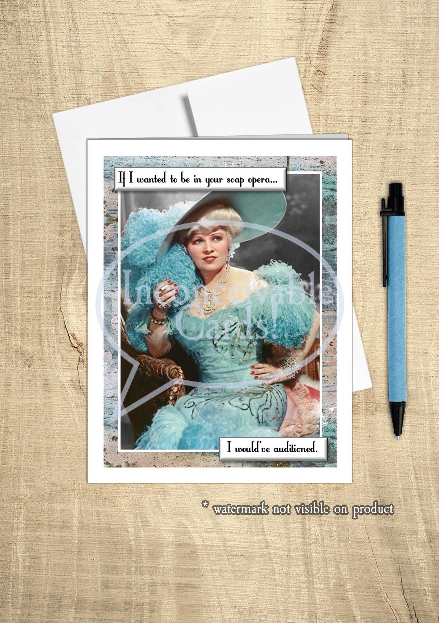 Retro Hollywood - Funny "Not My Soap Opera" Card, Card for Drama Queen, BFF Card