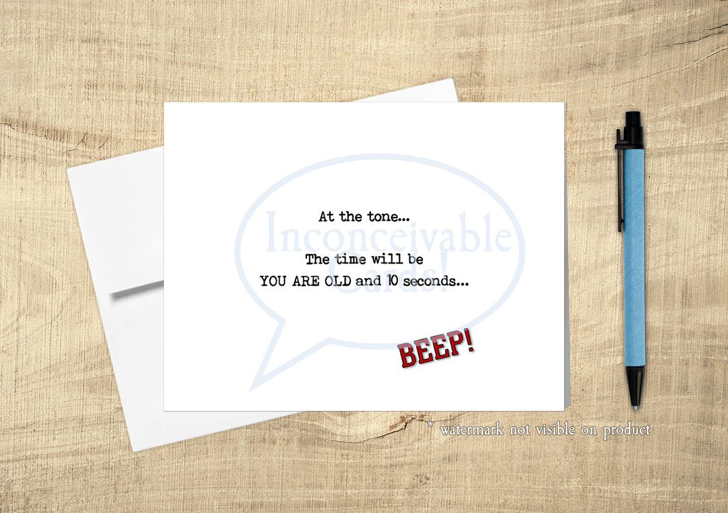 Funny "At the Tone" Time Birthday Card for Gen X, Baby Boomers, Rude & Sarcastic Birthday Card, Thinking of You, Any Occasion
