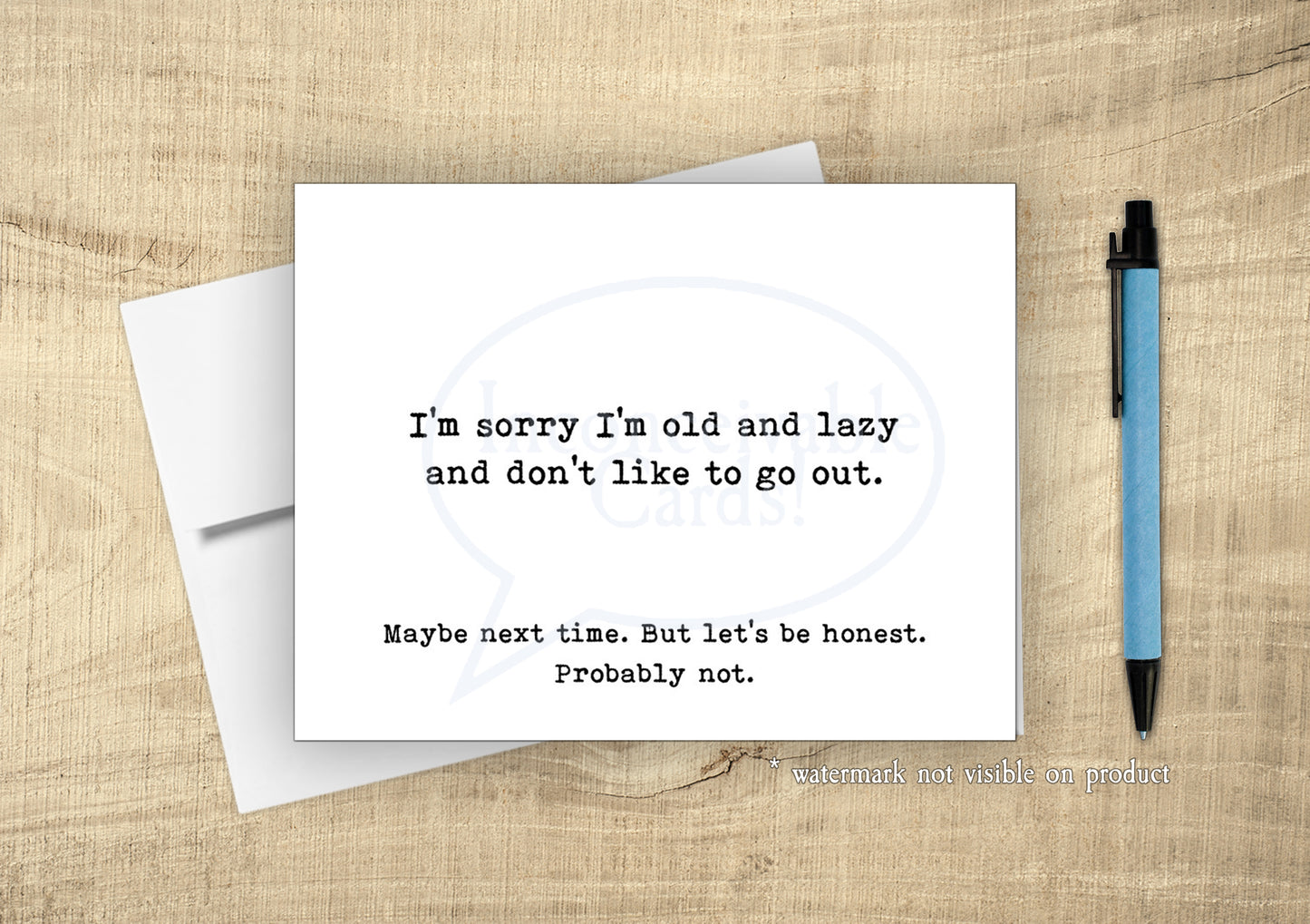 Funny "Sorry I'm Old and Don't Like to Go Out" Birthday Card for Gen X, Baby Boomers, Rude & Sarcastic Birthday Card, Thinking of You