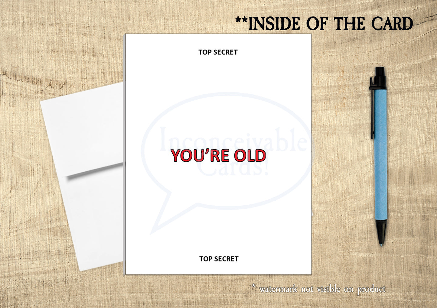 TOP SECRET Birthday Card, Funny Govvie Card, Classified Card