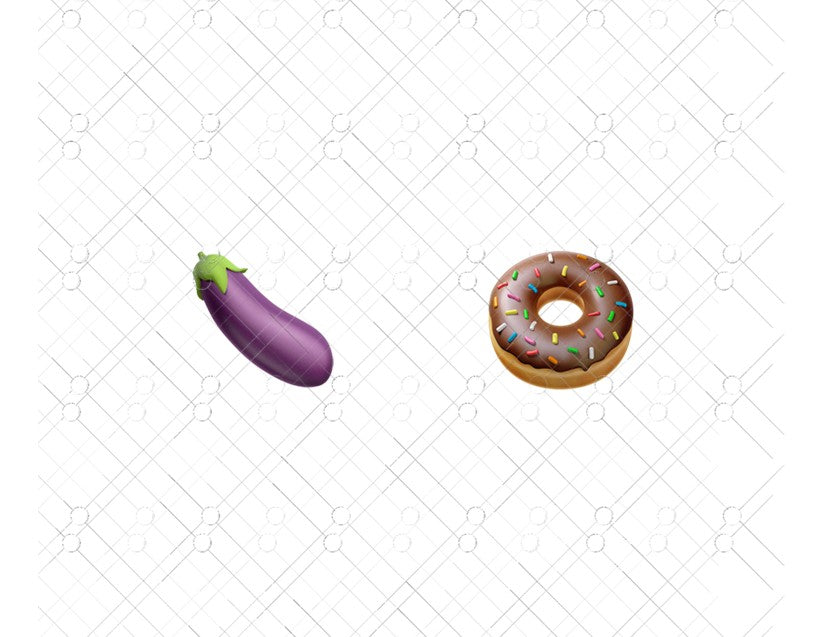Donut Eggplant Funny Romantic Card