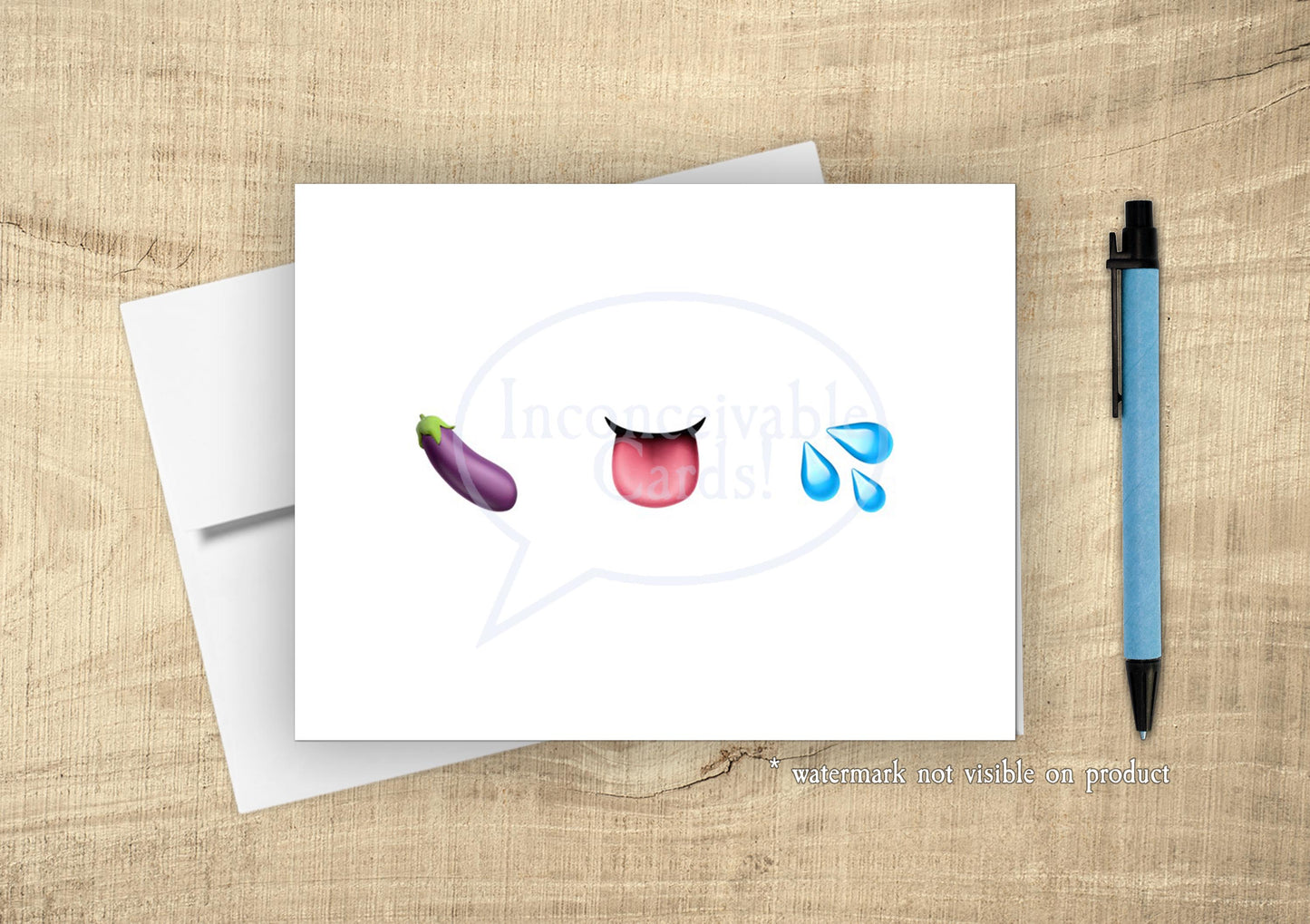 Eggplant/Tongue/Sweat Card - Sexy/Funny/Dirty Romantic Card