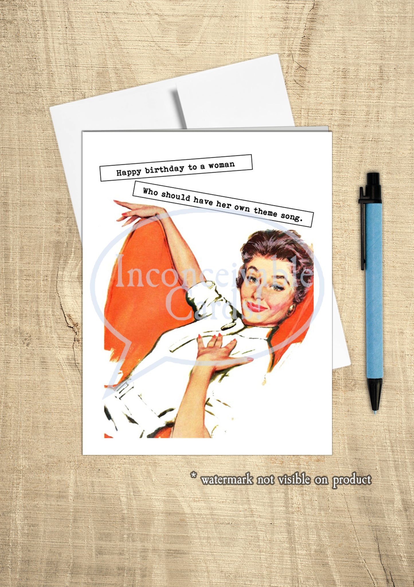 Retro Ladies - Funny "You Deserve Theme Song" Card, Card for Drama Queen, BFF Card