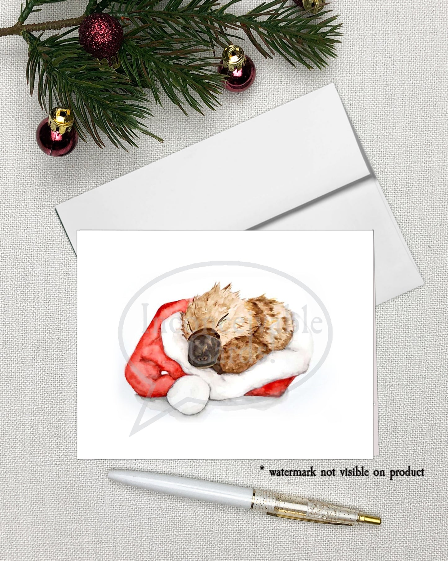 Cute Platypus Christmas Card, Adorable Christmas Card