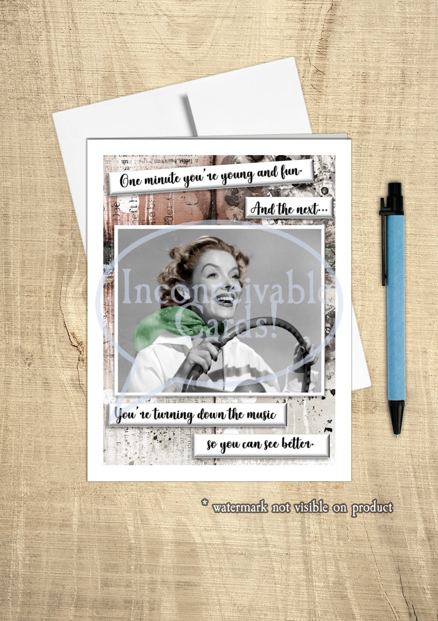 Funny "One Day You're Young and Fun" Birthday Card, Funny Birthday Card
