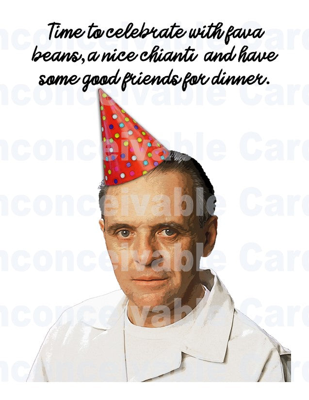 Silence of the Lambs - "Have Friends for Dinner" Birthday Card