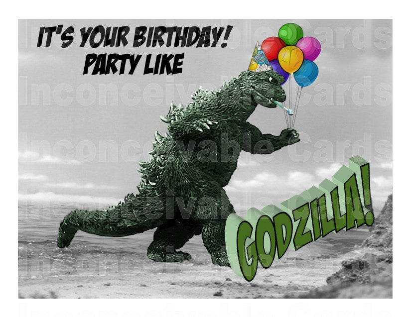 Godzilla Birthday Card