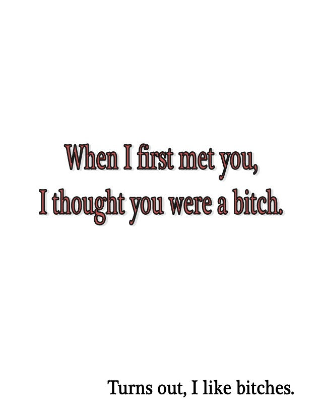 You're a Bitch - I like Bitches Funny Card