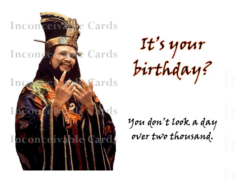 Big Trouble Little China Funny "You Don't Look Old" Lo Pan Birthday Card