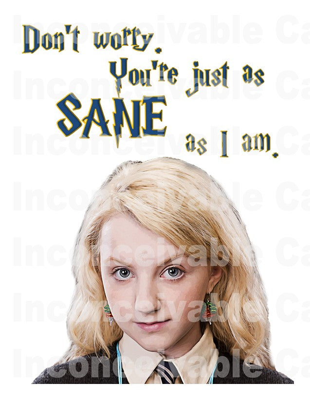 Wizard - "Just As Sane As I Am" Funny Card, Thinking of You