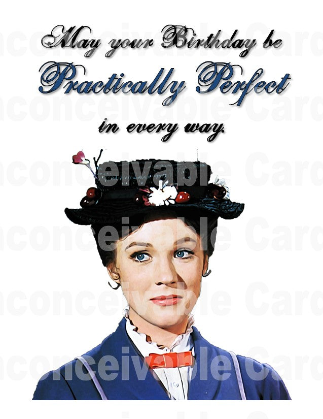 Mary Poppins - "Practically Perfect" Birthday Card