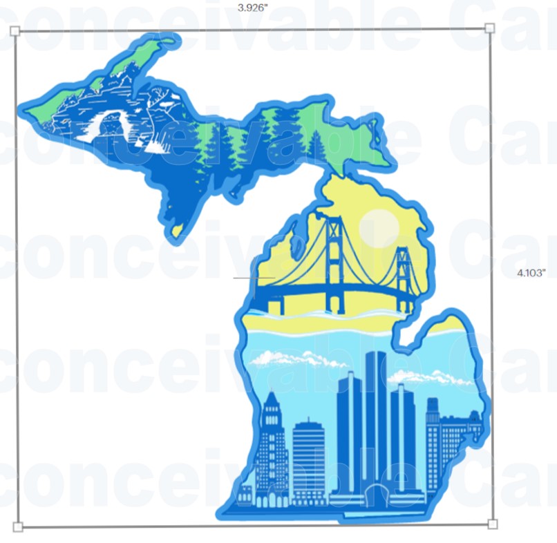 Retro Michigan Waterproof Vinyl Sticker