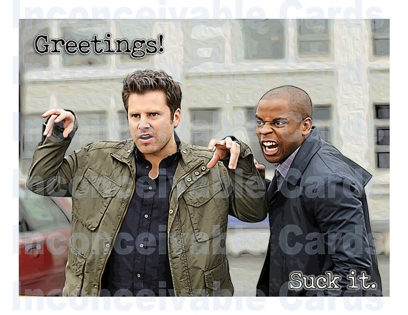 Psych - Postcard, funny TV Detective postcard for any occasion