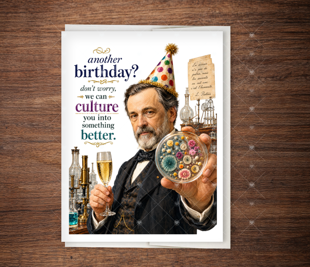 Louis Pasteur “Culture You” | Funny Science Birthday Card