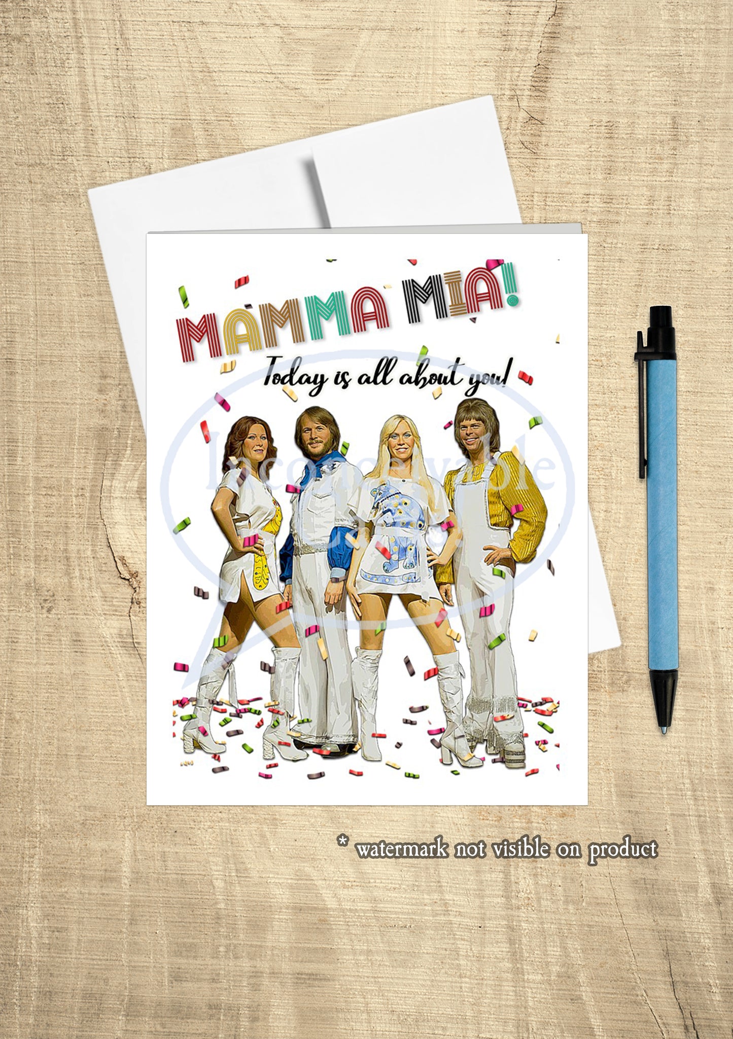 "Mamma Mia Today is all About You!" Funny Card for All Occasions, Birthday Card, Mother's Day