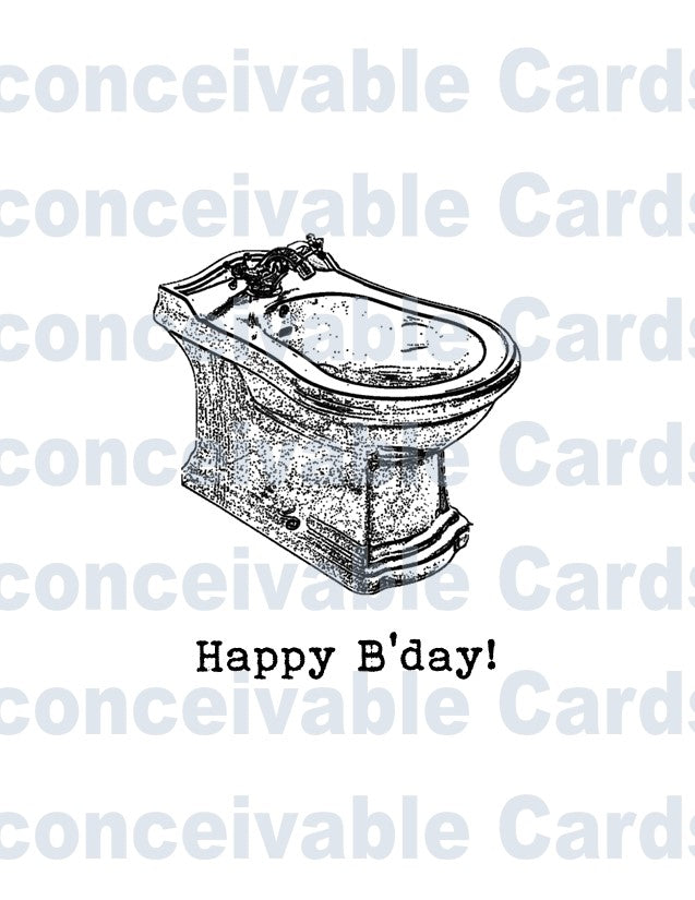 Funny Happy Bidet Birthday Card