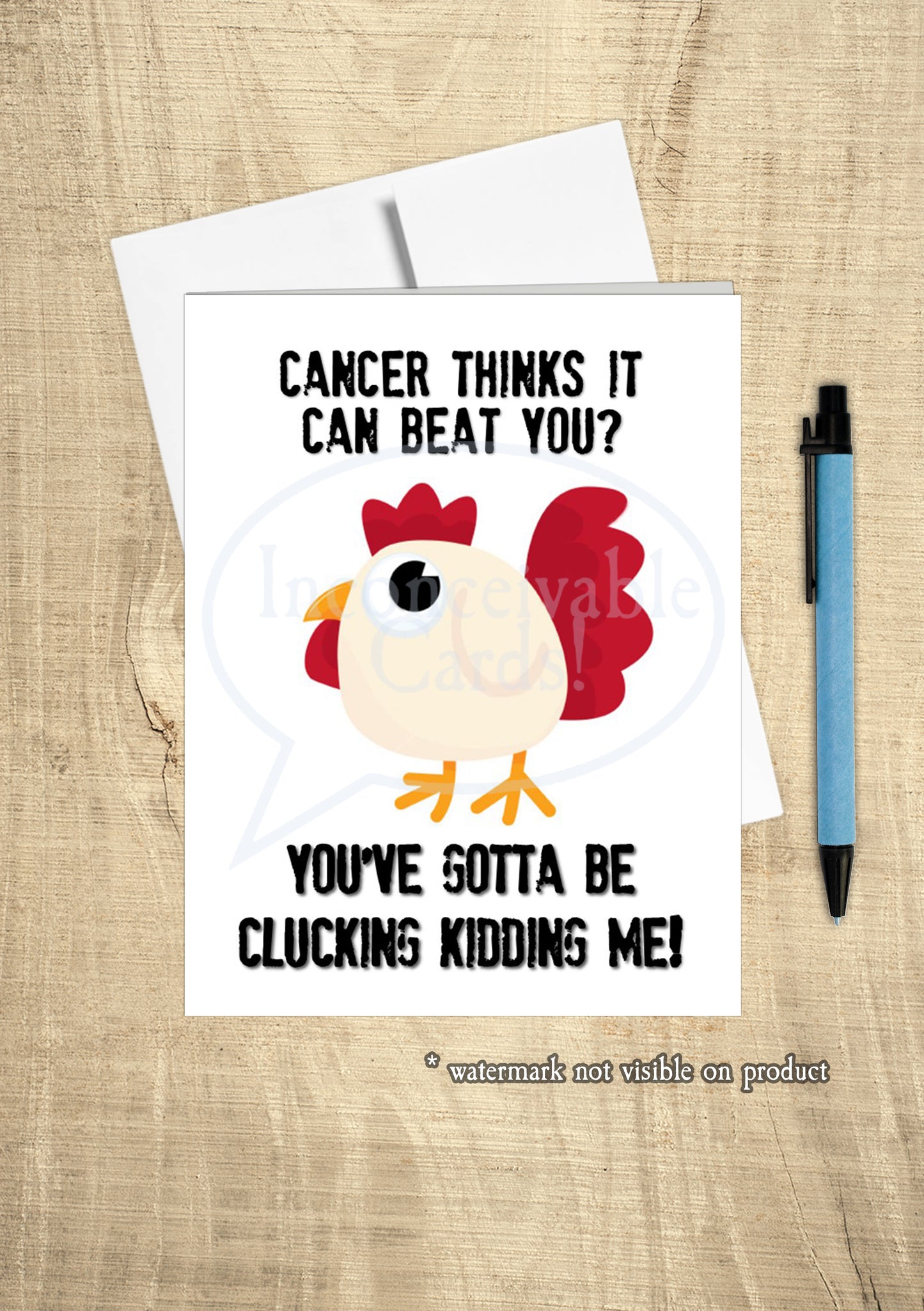 "Clucking Kidding Me" Cancer Support Card