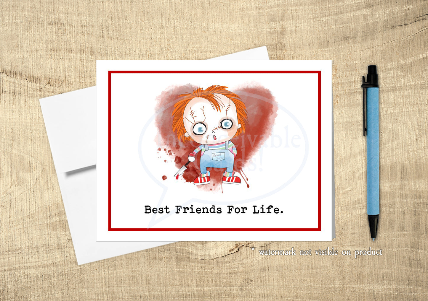 Creepy Card, Possessed Doll, Best Friends for Life Card, Birthday Card for BFF, Thinking of You Card