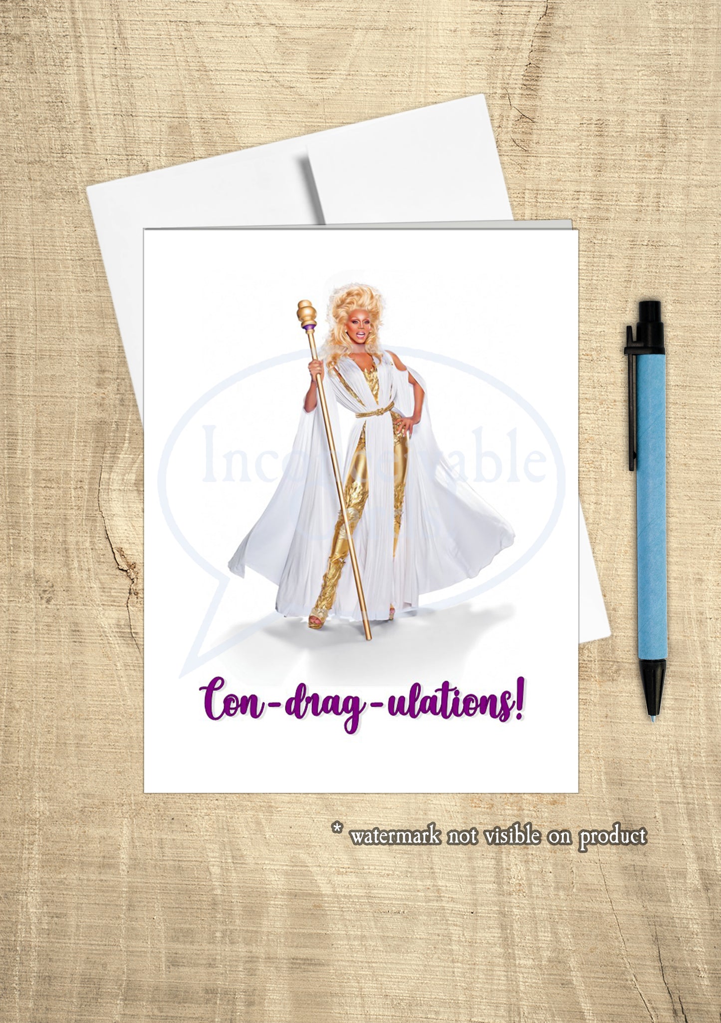 RuPaul - "Con-dragulations!" Congratulations card, wedding card, engagement card, graduation, new job