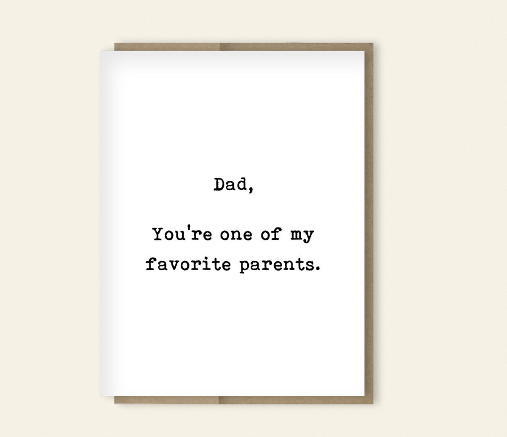 Funny "Dad One of Favorite Parents" Dad Card, Birthday Card for Dad, Father's Day Card, Funny Card, Card for Dad