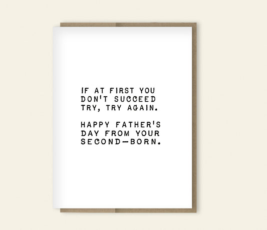 Father's Day Second Born Card, Funny Card for Dad