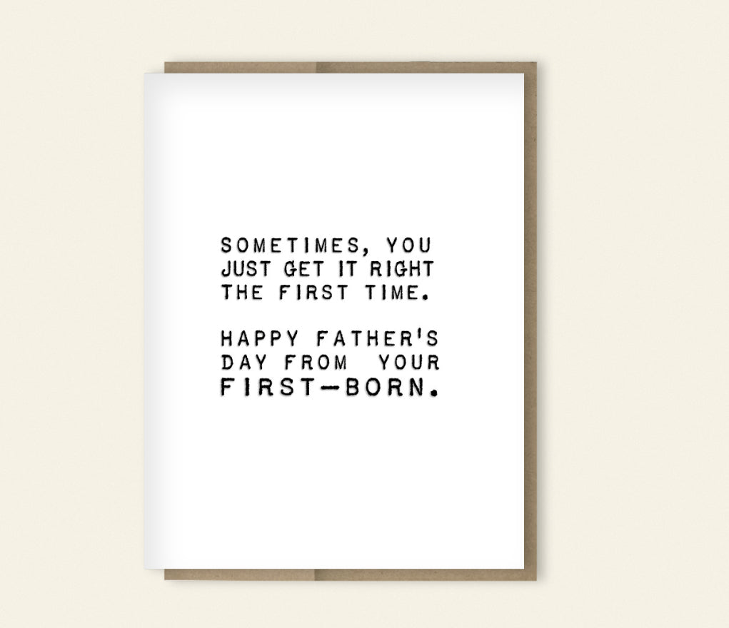 Father's Day First Born Card, Funny Card for Dad