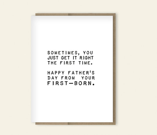 Father's Day First Born Card, Funny Card for Dad