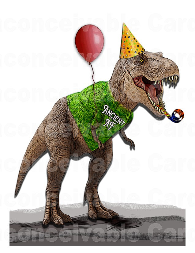 T-Rex "Ancient AF" Funny Birthday Card