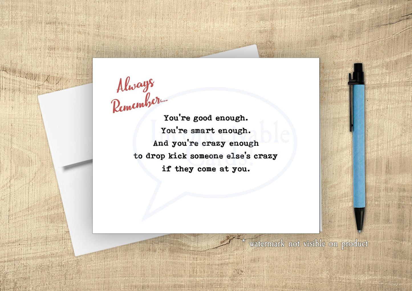 Funny "You're Good Enough to Drop Kick Someone" Get Well, Funny & Sarcastic Feel Better Card